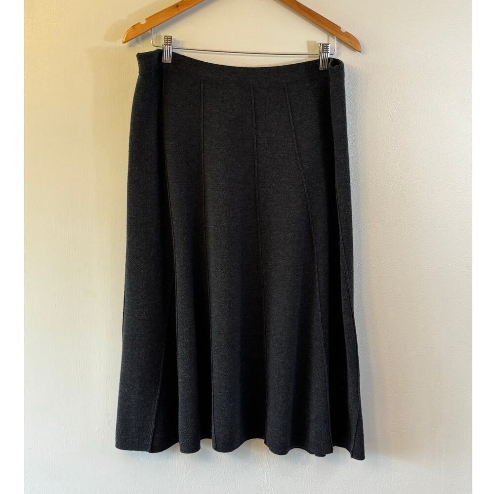 Eileen Fisher 100% Merino Wool A-Line Skirt Charcoal Gray Size 1X